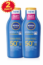 2x NIVEA Sun Protect & Moisture Lotion SPF50+ 200ml Immediate Protection