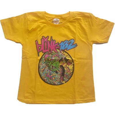 Blink 182 Kids T Shirt Overboard Event Logo Nue offiziell Gelb Ages 3-14 yrs