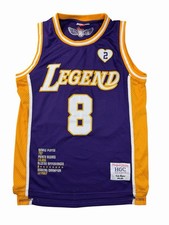 Kobe Bryant 24 Lakers Maglia Copricapo Classici Viola Oro Uomo Small