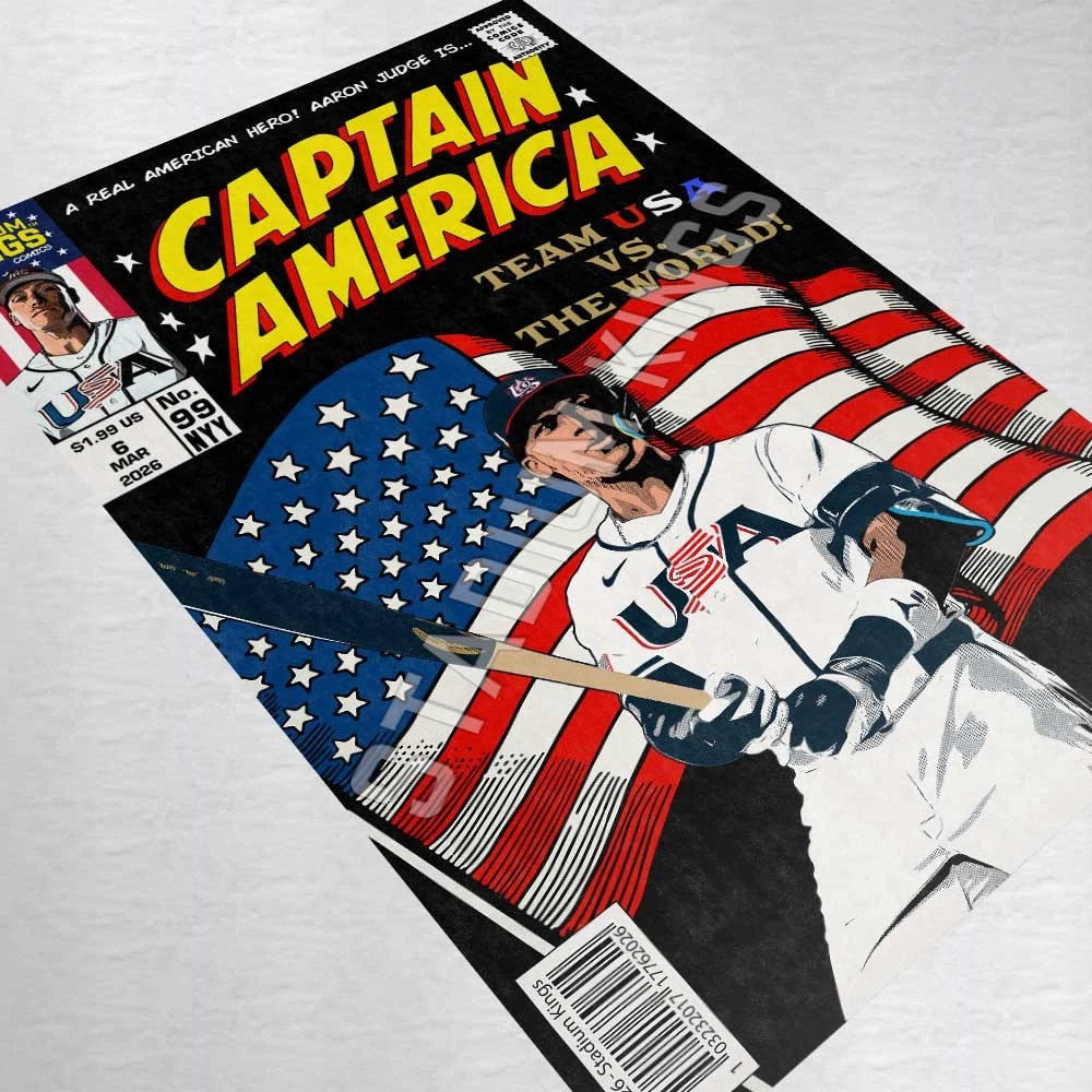 Aaron Judge Captain America 2026 Team USA Baseball Comic Book Poster