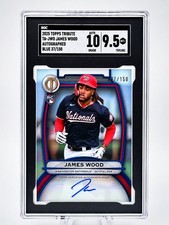 2025 Topps Tribute Autographs James Wood #TA-JWO Blue /150 (AU, RC) PSA 10