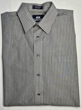 Mens Stafford Wrinkle Free Long Sleeve Striped Button Up Shirt Size 16 1/2 34-35