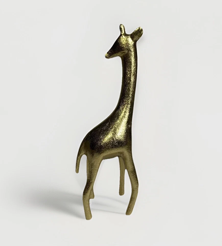 "Estatuilla de jirafa con acabado dorado estatua 9,5"" vida silvestre safari decoración zoológico Nate Berkus" Foto 2 de 4