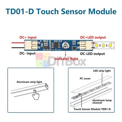 DC 5-24V Touch Sensor Switch Module Stepless Dimming 4A Strip Light Smart Sensor