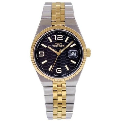 TECHNOS T6C36-TB Men's Watch, 3-Hand Quartz, Date Calendar, Solid Stainless