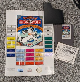 Monopoly (Nintendo NES, 1991) - Poster, Manual, Sleeve, Cartridge - Untested