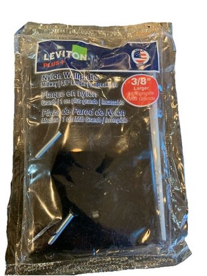 leviton plus+ nylon 1-gang wallplate 3/8  larger color black 
