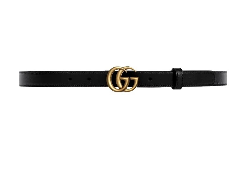Gucci GG Marmont Ceinture fine femme avec boucle couleur laiton