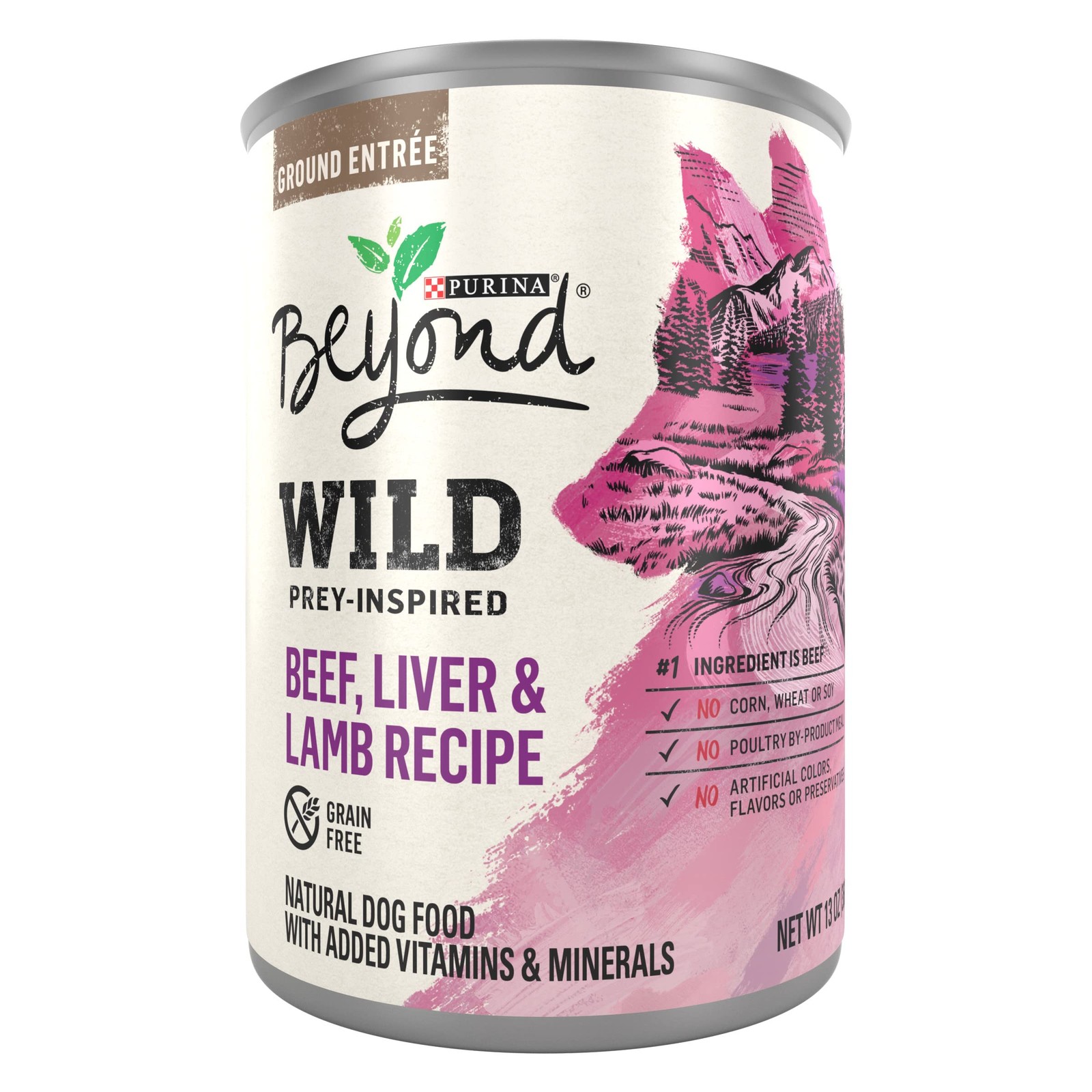 Purina Beyond WILD Grain Free Wet Dog Food, Beef, Liver & Lamb, High Protein Pat