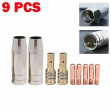 9pcs Nozzles Contact Tips Holders MIG Welder Consumable For 14AK Torch Gun