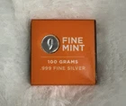 9 Fine Mint  Cast-Poured 100 Gram Silver Bar in Original Box from Mint!