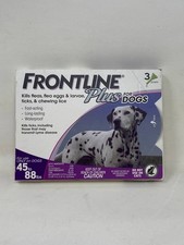 NEW BOX OF FRONTLINE PLUS FOR DOGS 45 - 88 LBS 3 DOSES New in Box