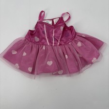 Build A Bear Purple Pink Hearts With Tulle Strappy Dress