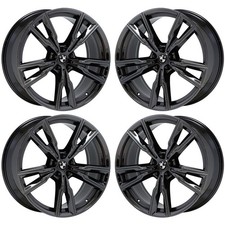 22 Bmw X5 X6 Series Black Chrome Wheels Rims Oem Set 86470 86473 Exchange
