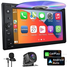 Double Din Car Stereo with CD/DVD Player Apple Carplay  Android Auto, 6.2Inc...