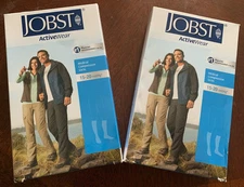 Jobst Active Wear Socks Medical Compression NIB 2 Pair White X Large 15-20 mmHg