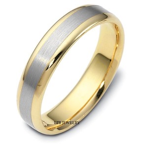 950 Platinum 18k Gold Mens Wedding Band Ring 5mm Ebay Image Is Loading 950 Platinum Amp 18k Gold Mens Wedding Band
