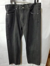 Levi's 505 Jeans Mens 38Wx30L* Black Denim Regular Fit Flat Front Bootcut Leg