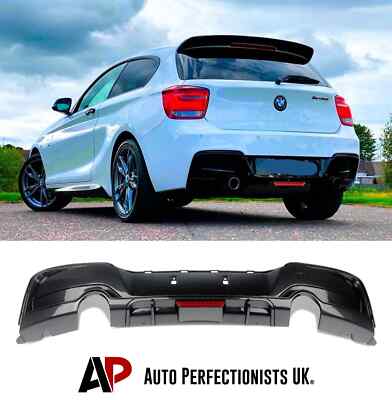 BMW 1 Series F20 F21 PRE-LCI Gloss Black Rear Diffuser Lip Valance WITH LED