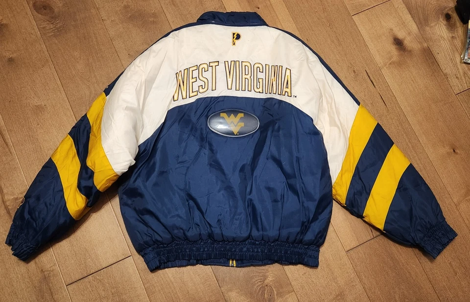 Chaqueta acolchada vintage Pro Player West Virginia talla XL extra grande hecha en Corea Foto 3 de 3