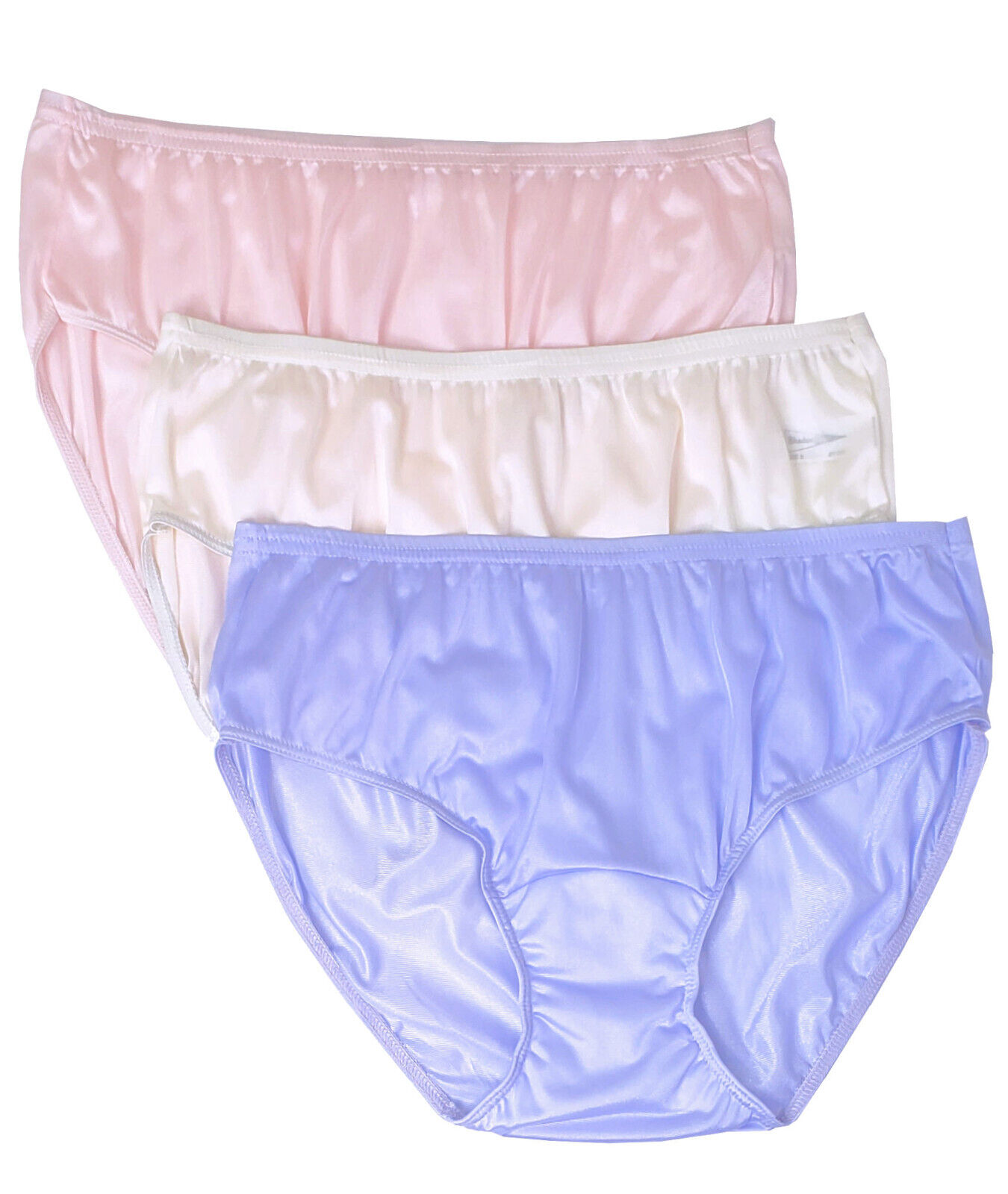 Shadowline Underwear Women's Panty Hipster Nylon 3 Pack Spring Colors Pink Ivory
