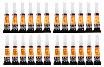 24 Pcs Super Glue Extra Strong Quality Adhesive Plastic Glass Rubber Leather 3g