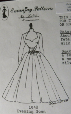 1:12 Vintage Dollhouse Doll Pattern~ EMANJAY~ 1948 EVENING GOWN #2148 ...