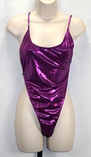 Forplay Exotic Dancer / Stripper Purple One Piece Pull On Bodysuit NWT SIze M