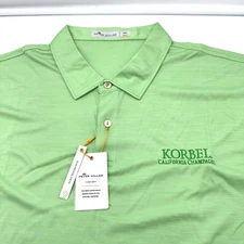 Peter Millar Featherweight Polo Shirt XXL Korbel California Champagne Green New