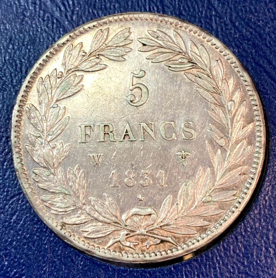 1831-W Francia 5 Francos Bonita Corona XF Original KM-736.3 Un Año Tipo CHRC Foto 2 de 2