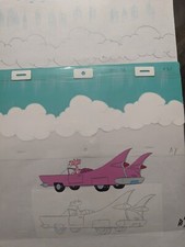 PANTERA ROSA PRODUCCIÓN VINTAGE PINTADA A MANO ANIMACIÓN FRELENG 2CEL+2DIBUJOS11x13