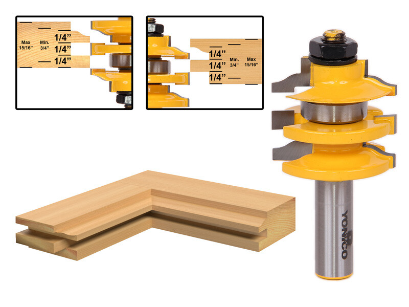 Ogee Stacked Rail and Stile Router Bit - 1/2