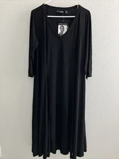 Attitudes by Renee Petite Como Jersey 3/4Slv Midi Dress- Black (sz PL) A476516 -