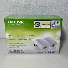 TP-LINK TL-PA4010KIT AV500 Nano Powerline Adapter Starter Kit, up to 500Mbps NIB