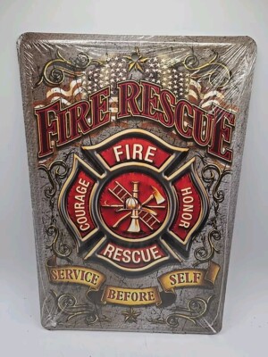 Fire Rescue Firefighter Metal Sign 8x12 Made In USA | eBay