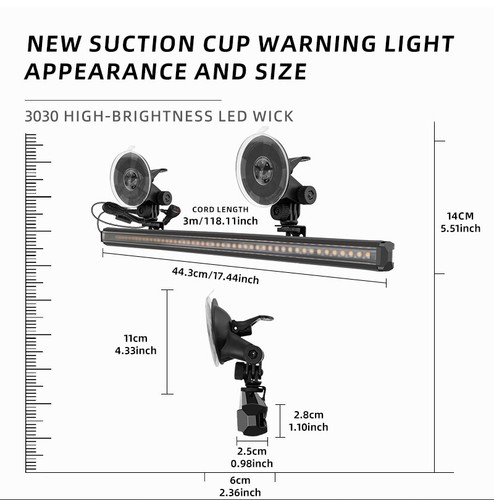 48 LED 12V 24V Auto Warnleuchte Warnlicht Blitzlicht Notfall Blinker Lichtbalken - Bild 9 von 11