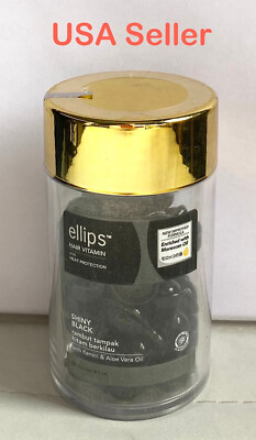   Ellips Hair Vitamin Shiny Black Heat Protection Kemiri & Aloe Vera Oil 50ct 