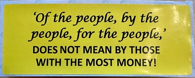 ANTI TESLA, ELON MUSK, OF THE PEOPLE: BUMPER STICKERS : 3'' X 8'' 100% recyclable 