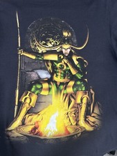 Loki T-Shirt Mens XL Black Marvel Graphic Tee Thor Avengers Superhero