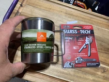 Ozark Trail 12 oz insulated stainless steel coffee mug & knife 22390