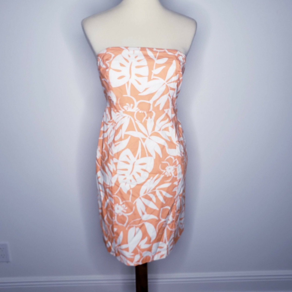 Vineyard Vines Strapless Orange Floral Print Dress Size 2 Vineyard Vines Strapless Orange Floral Print Dress Size 2