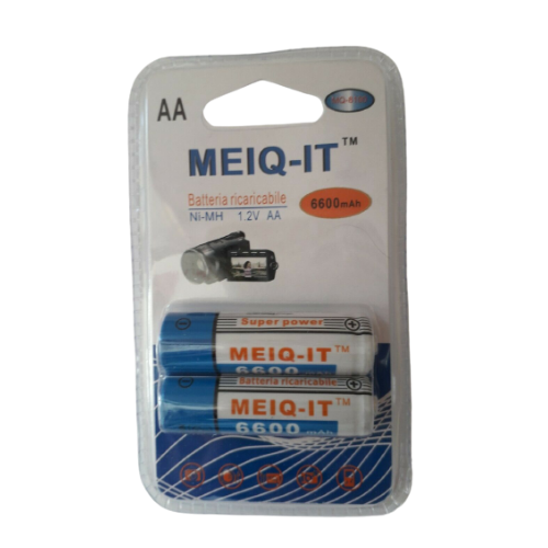 Batterie Pile Stilo AA Ricaricabili 6600mAh NI-MH 1,2 V Conf. 2 pile AA - Foto 1 di 3