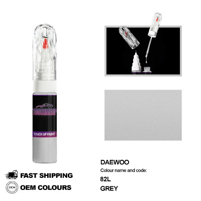 FOR DAEWOO GREY 82L Touch Up Paint Pen Brush Fix Kit Scratch Chip Set Mark