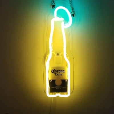 Bottle Extra Glass Neon Light Sign Beer Bar Shop Wall Hanging Nightlight 14''x5''