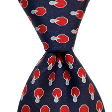 VINEYARD VINES Custom Mens 100 Silk Necktie USA Designer Geometric Blue/Red NWD