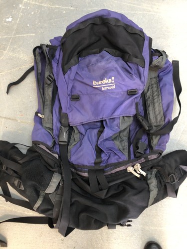 Eureka! Glissade Hiking Backpack Purple Black Camping Traveling Pack Roll top