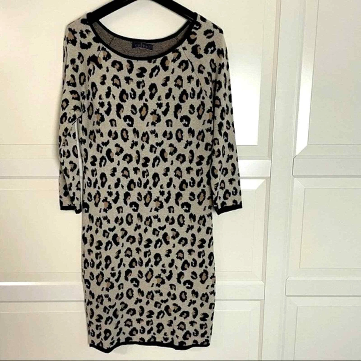 Cream leopard 2025 print dress