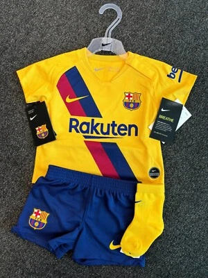 Nike Kleinkind Barcelona komplettes Fußballset / Auswärts gelb / 19-20 / UVP 40€