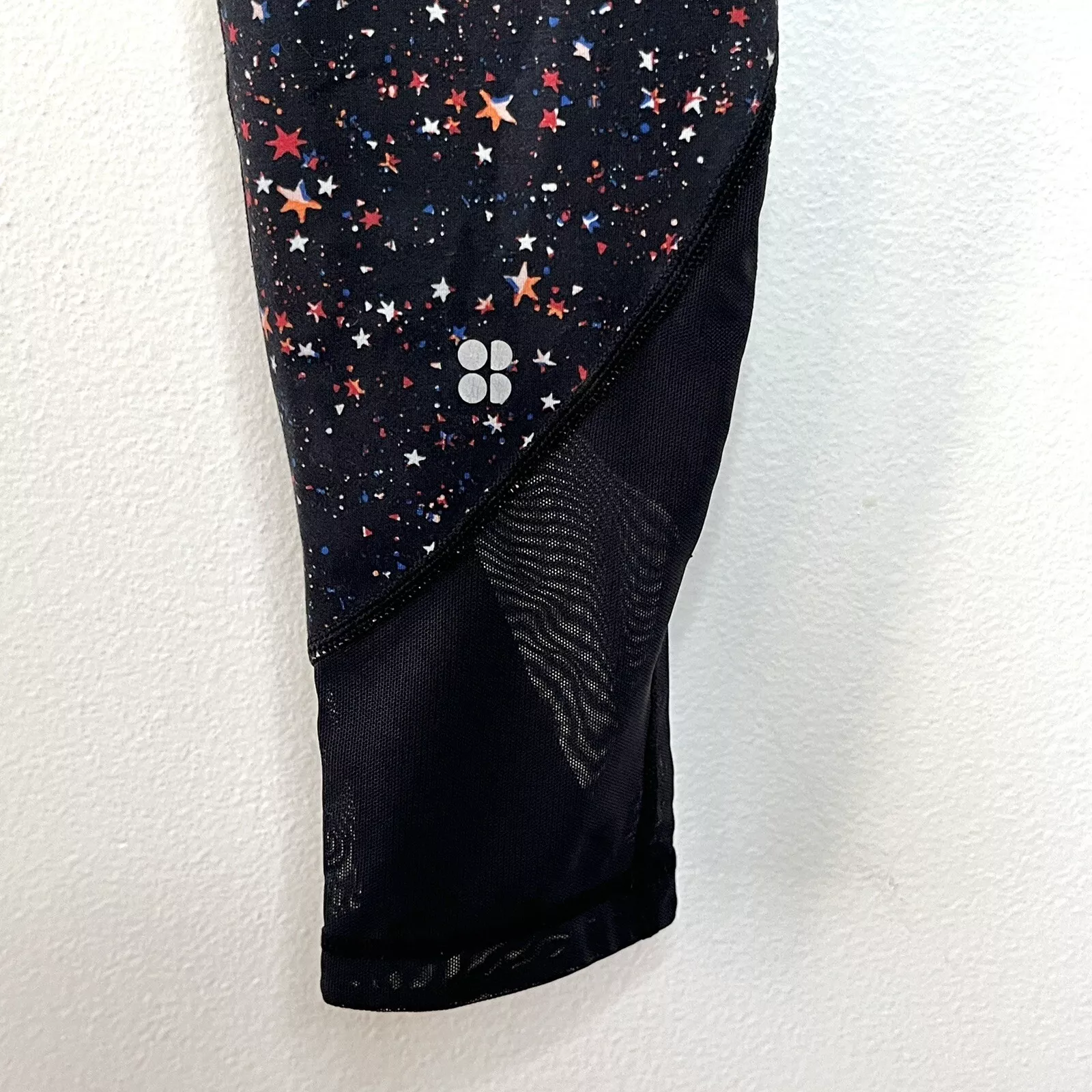 sweaty-betty star print reversible mesh workout leggings