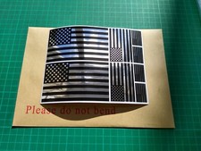 8 x adesivi decalcomania bandiera tattica americana, militare, militare argento lucido 